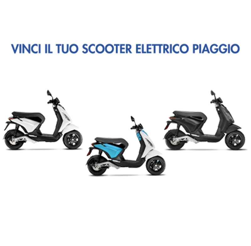Partecipa all'estrazione di 3 scooter elettrici Piaggio