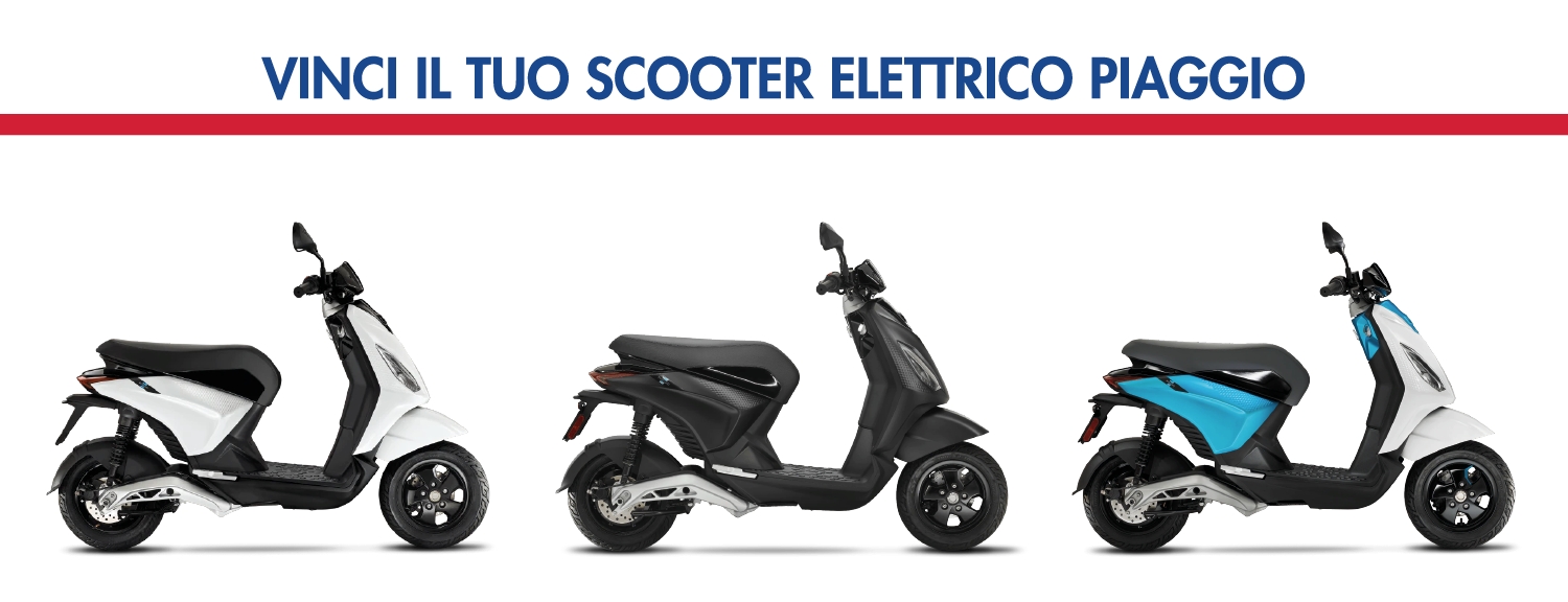 Partecipa all'estrazione di 3 scooter elettrici Piaggio